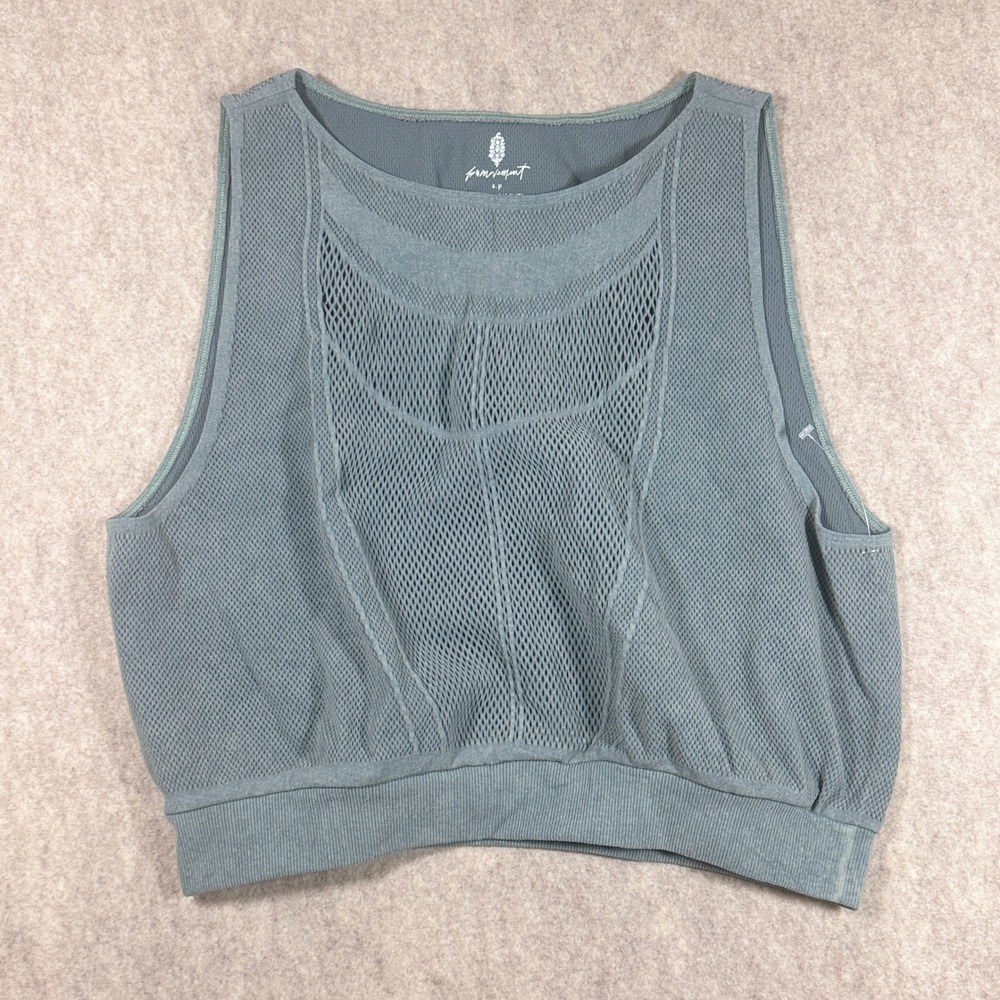 Free People Movement Good Karma Size  S Sage Green Free Throw Crop Tank